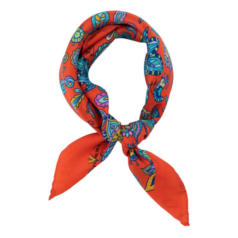 Orange Paisley Neckerchief For Men By The Tie Hub - The Tie Hub