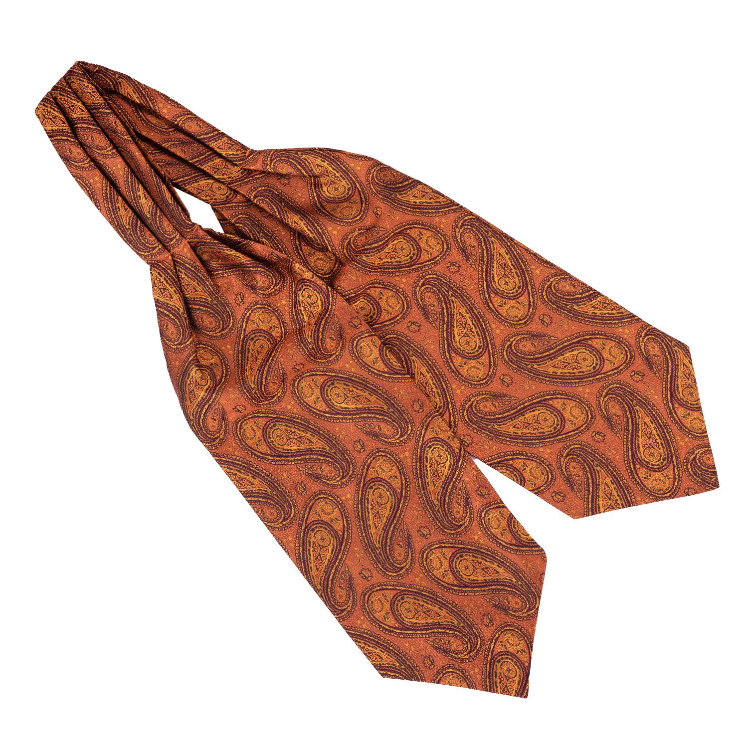 Buy Ascot Tie in Phelps Rustic Paisley Orange Cravat - the tie hub