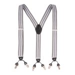 Grey with White Elasticated Suspender