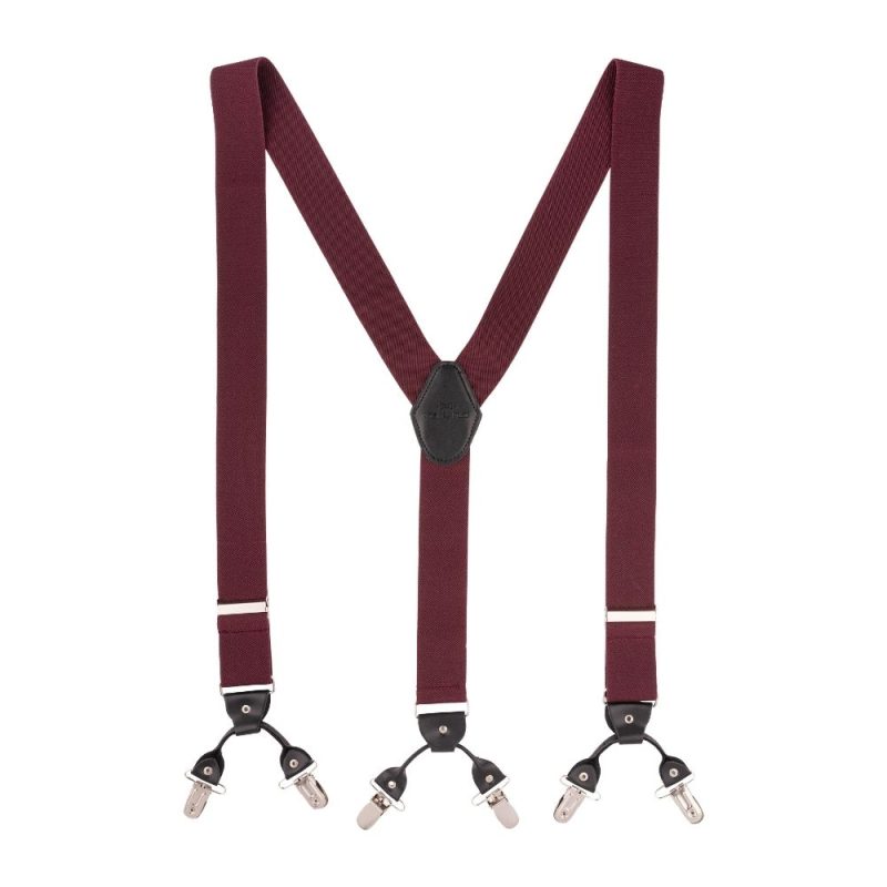 Burgundy with Black Elasticated Suspender