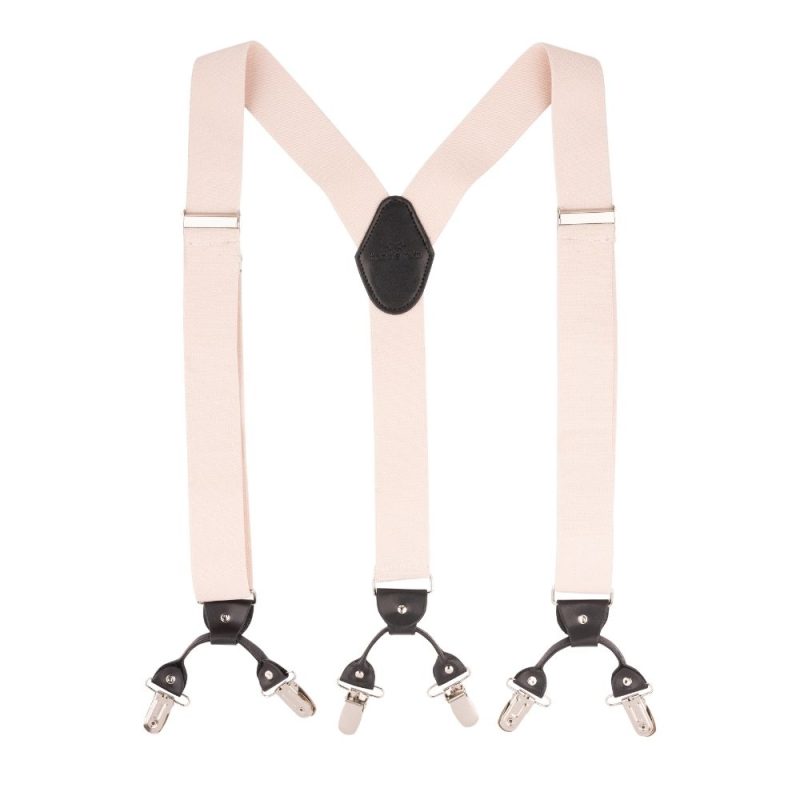 Cream with Black Elasticated Suspenders