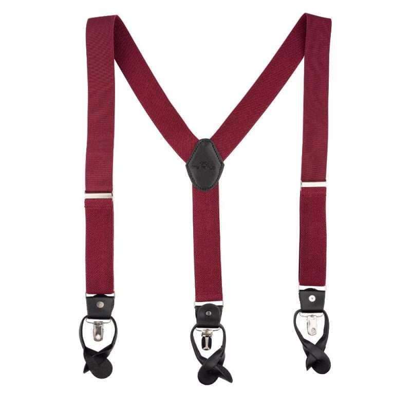 Maroon with Black Suspenders